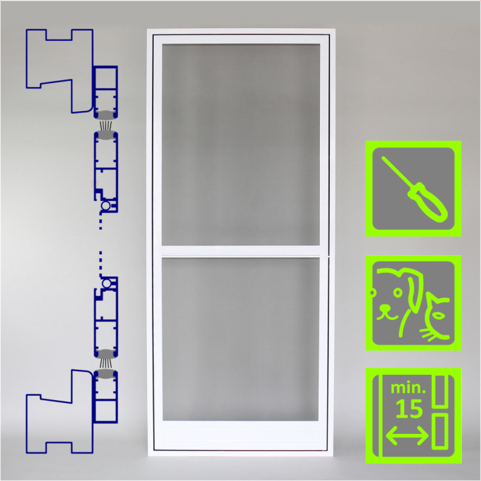 PTR Insektenschutz-Pendeltür | aufliegender Rahmen | Bausatz