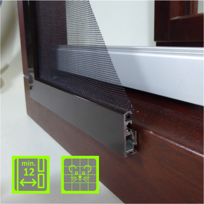 SR-1H Kellerfenster-Insektenschutz | aufliegend | Fertigelement