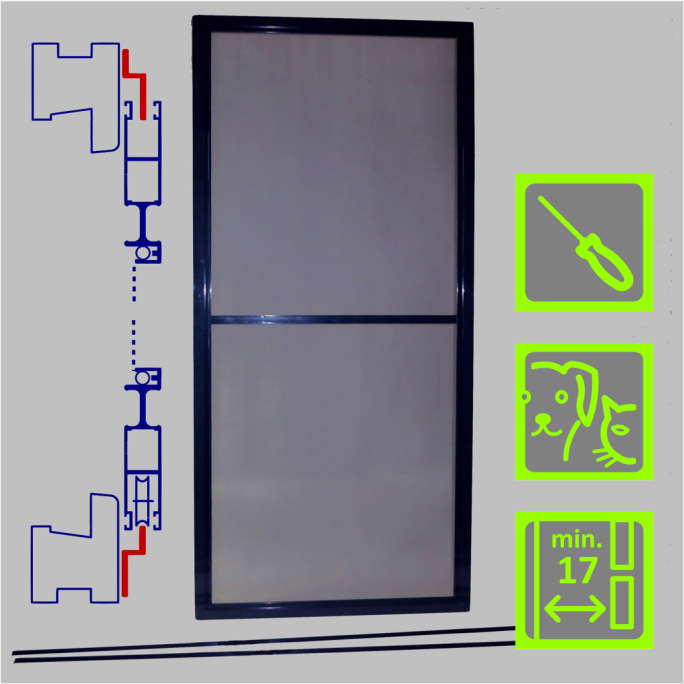 STG Insektenschutz-Schiebetür | Sprosse | Türrahmenmontage | Bausatz