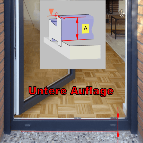 Untere Auflage ausmessen