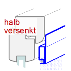 Fleiegengitter- halb versenkt