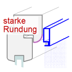 Insektenschutz für stark abgerundete Rahmenkante