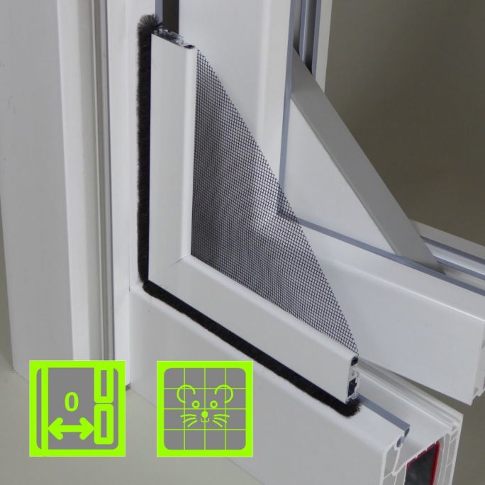 SR-BZ Kellerfenster - Insektenschutz | umlaufende Bürsten | Fertigelement