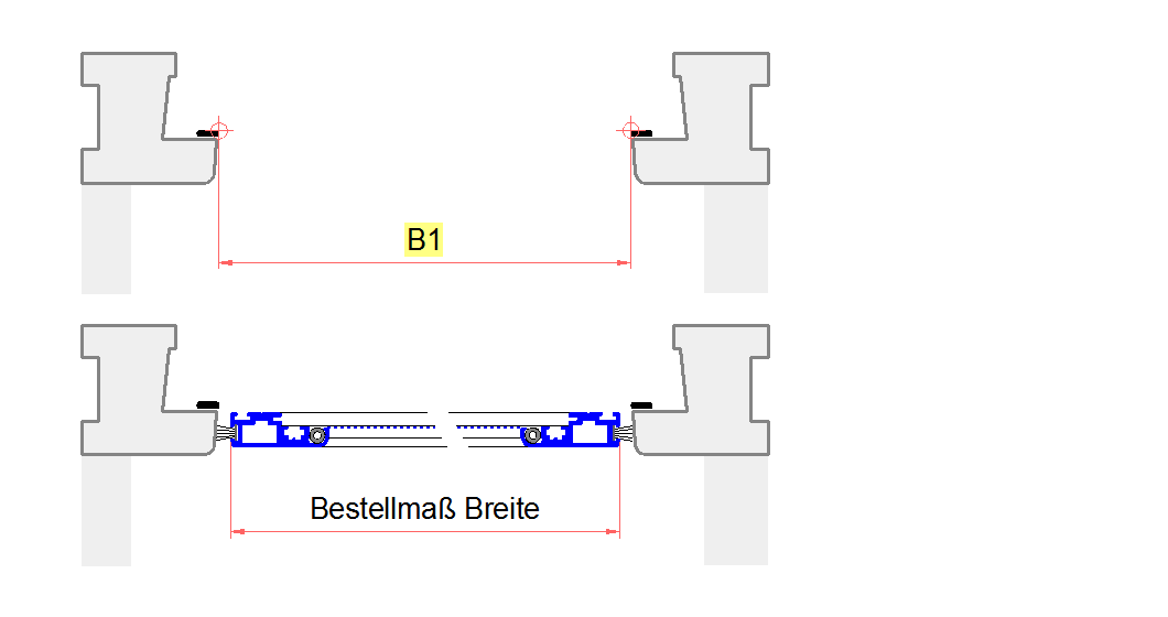 Bestellmaß Breite festlegen