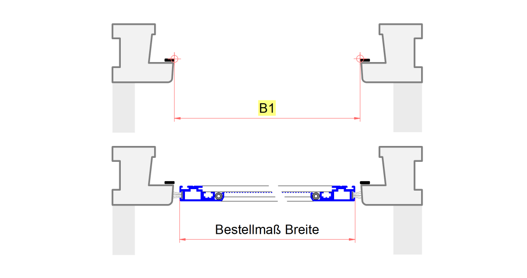 Bestellmaß Breite festlegen